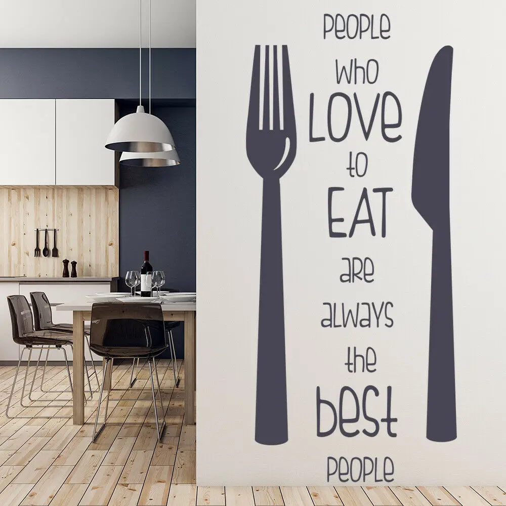 

Kitchen Quote Wall Decal People Who Love To Eat Lettering Door Window Vinyl Stickers Restaurant Dining Room Interior Decor Q043