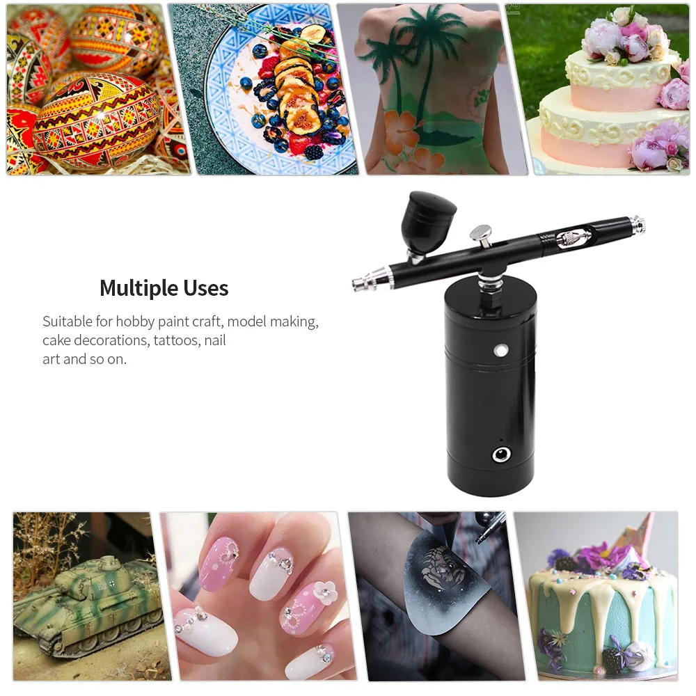 Online Aerógrafo Recargable, Equipo De Compresor Inalámbrico, Portátil, Pistola De Pulverización De Pintura Para Arte De Uñas, Tatuaje, Pastel, Arte