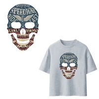 skull patch iron on patches for clothing heat transfer stripes stickers on cloth for t shirt diy applique thermal transfer vinyl
