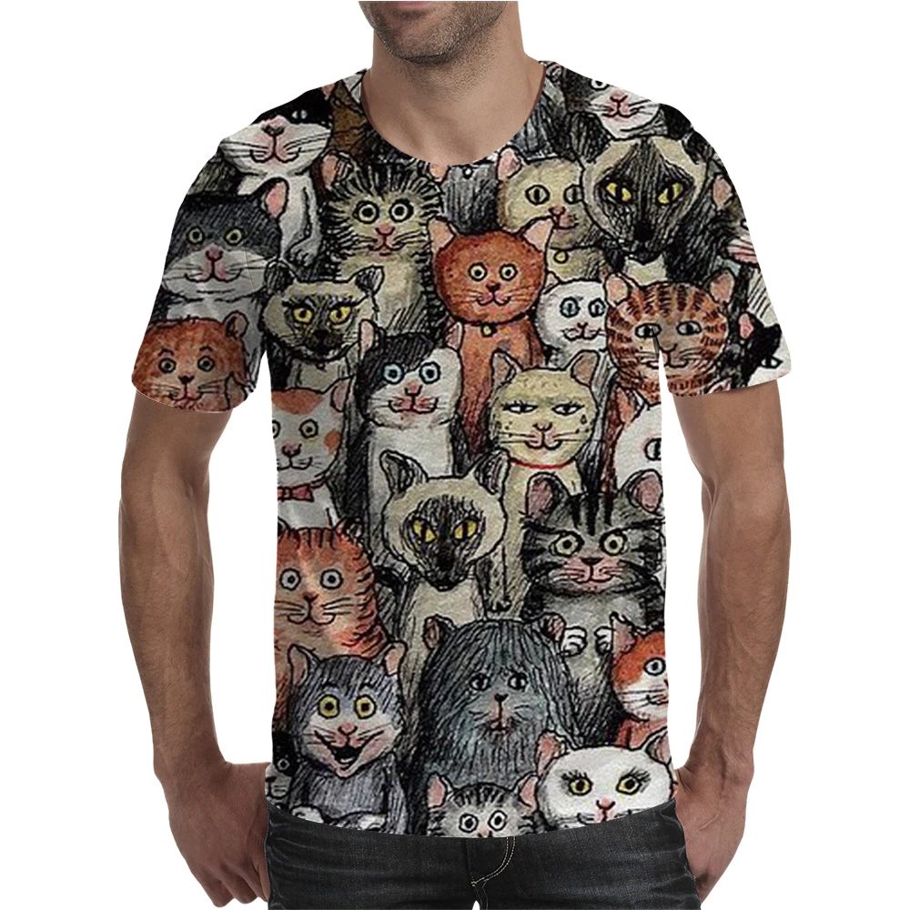 

Magic Cat 2021Summer New style 3D Printing Fashion Casual Men's Polyester Seize LightningT-shirt Large KID-4XL Size Wholesale