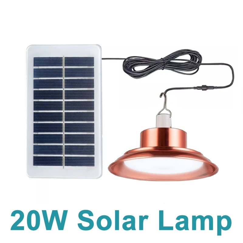 

20Watt Rechargeable Solar Lamp Light LED Outdoor Charge Bulb hanging Courtyard Garden Camping Indoors Emergency Built in Battery