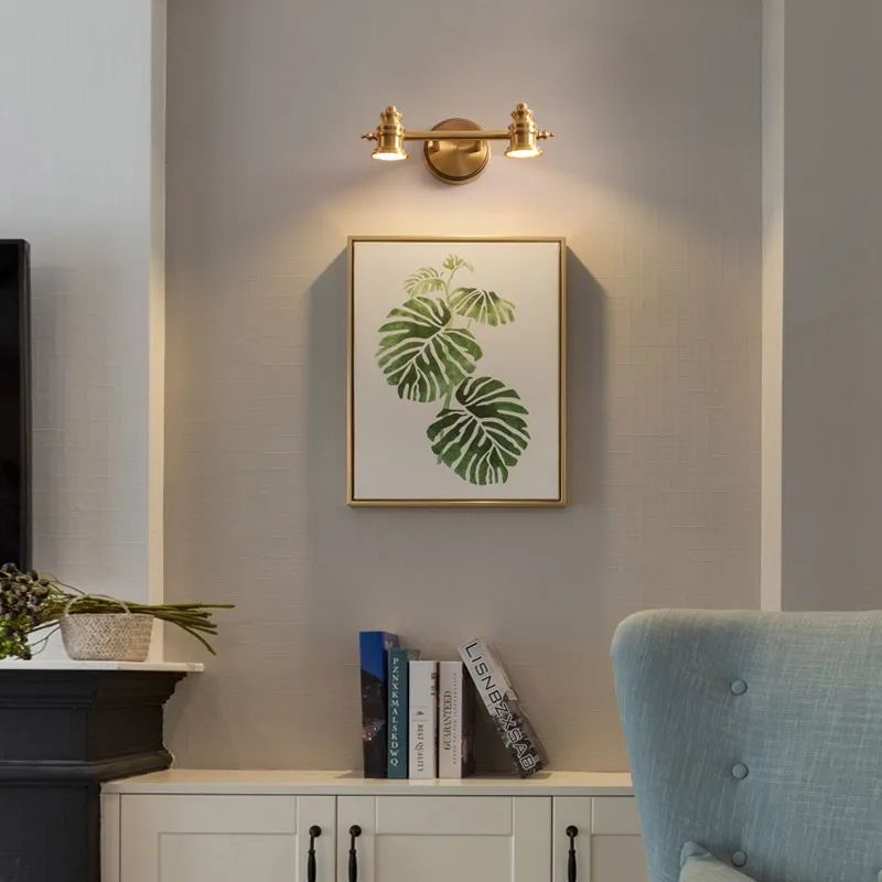 Современная настенная лампа FKL для ванной комнаты зеркала медная