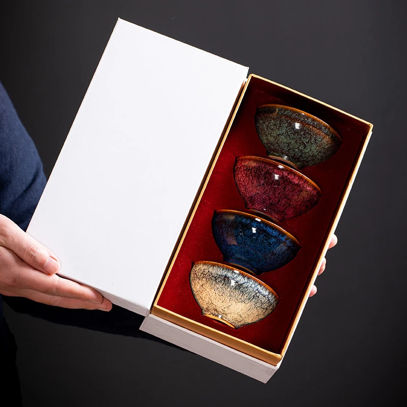 Набор керамических чайных чашек китайского кунг-фу 4 шт. 110 мл | Дом и сад