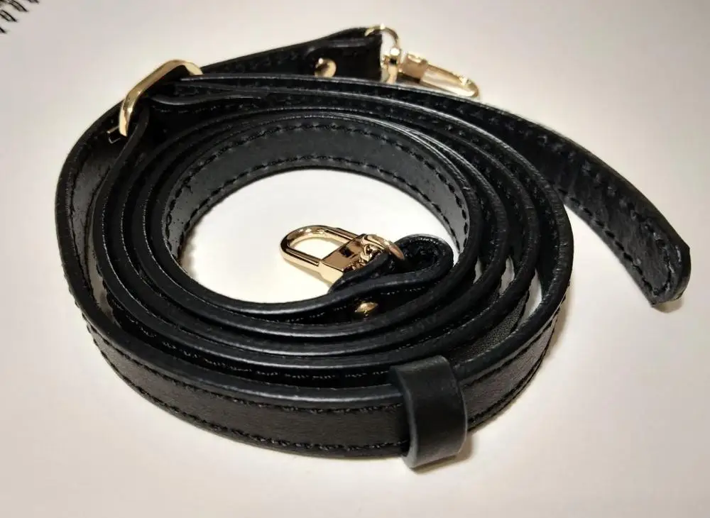 black 1,2 см(0,4") роскошный ремешок через плечо из натуральной кожи Сменные регулируемые аксессуары для сумок - Цвет: black
