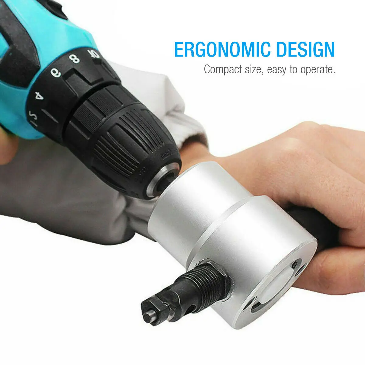 

Double Head Sheet Metal Nibbler Cutter Cutting Tool Saw Power Drill Attachment for Repairing Work In Stock