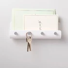 Полимерные крючки ключница современный Стиль U форма серого, белого, бежевого цвета Бумага письмо брелок для ключей для украшения стен дома для хранения ключей крючки