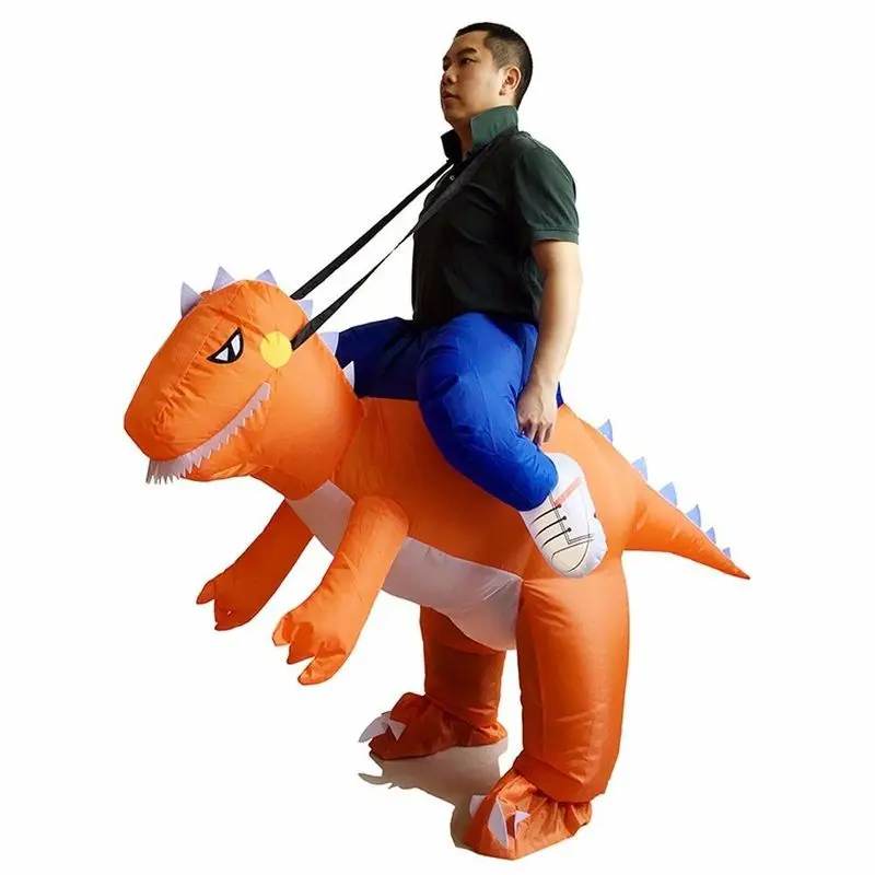 Надувной костюм для взрослых на Хеллоуин динозавра T-Rex нарядное платье наряд
