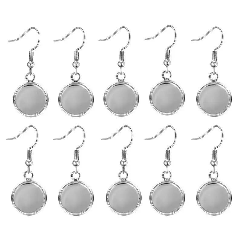 10/30 шт. круглые плоские серьги крючки|Ювелирная фурнитура и компоненты| |