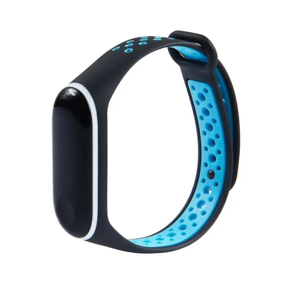 Для mi band 4 спортивный браслет сменный ремешок силиконовый двойной цвет дышащий ремешок для часов для Xiaomi mi band 4 mi band 3
