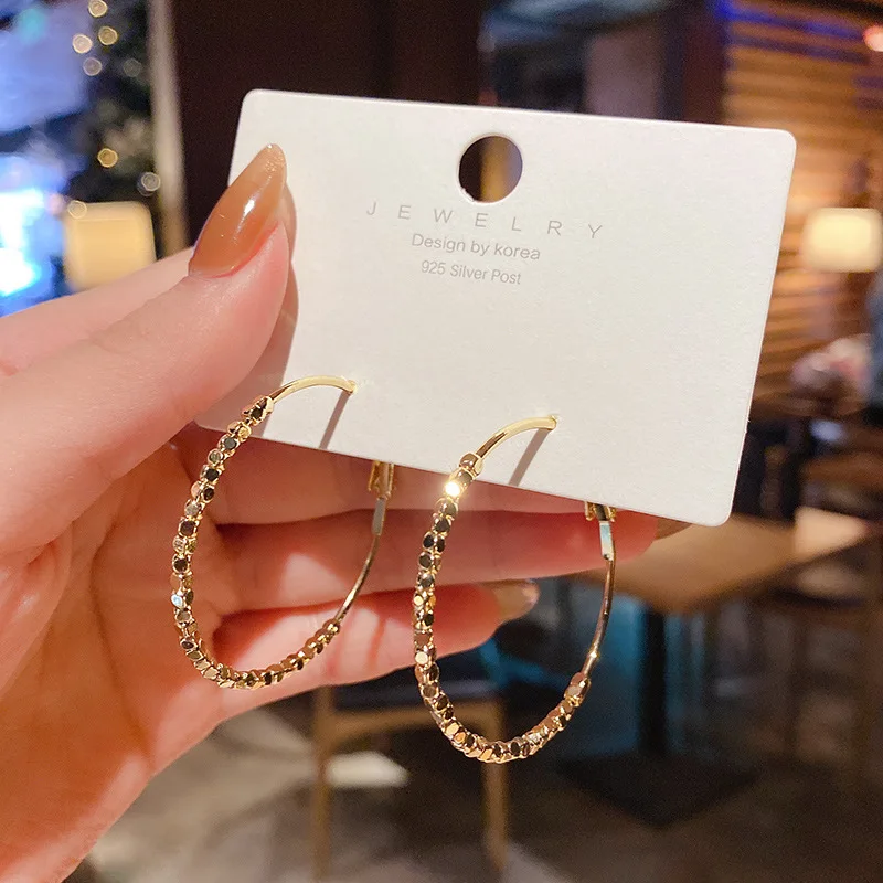 

S925 Large Circle personality exaggerated ear ring women Fashion Gift Jewelry of Valentine's Day Present