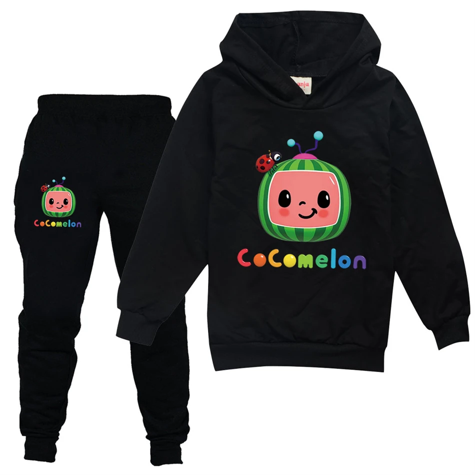 

2-13Y Children Anime Cocomelon JJ Tracksuit Clothes Kids Hoody T-Shirt+Pants 2 Pc Sets Toddler Boys Baby Girl Fashion Sport Suit