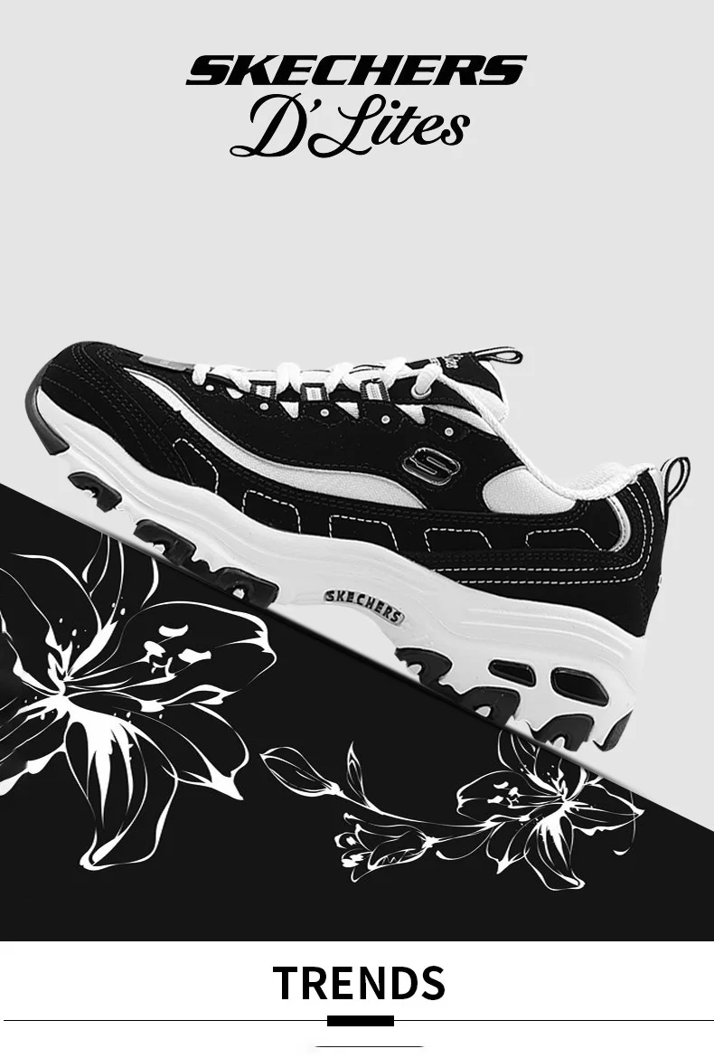 Skechers/Женская обувь D'LITES; женские кроссовки; удобная дышащая повседневная обувь на толстой подошве; обувь высокого качества; 66666179-BKW
