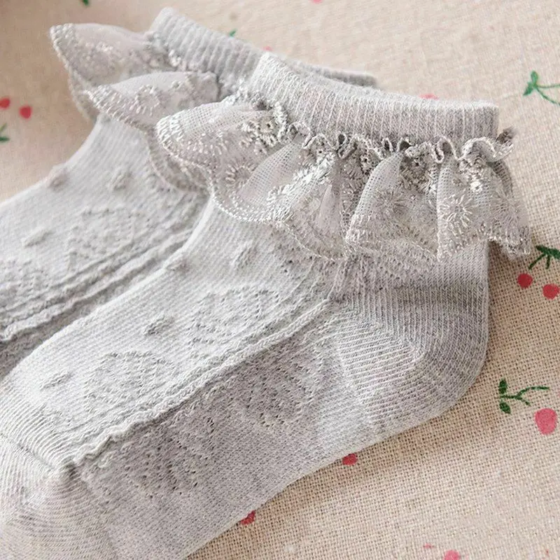 2019 детские носки для маленьких девочек кружевные с оборками по щиколотку