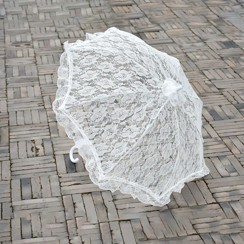 White Lace Wedding Bridal Umbrella Parasol Props Ladies Costume Fancy Dress Accessories | Дом и сад