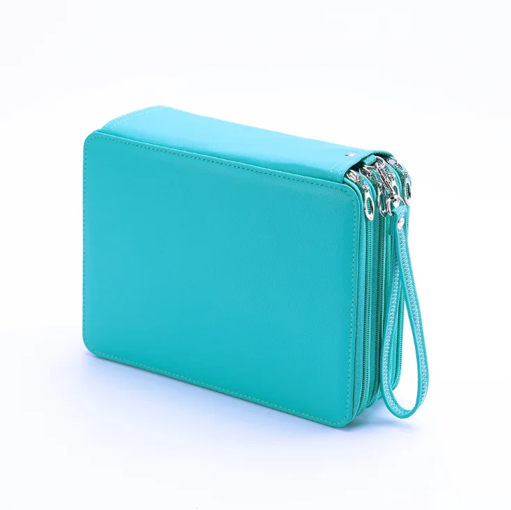 

120 Slot Portable Colored Pencil Case Holder 4 Layer Zipper Large Capacity Shockproof PU Stationery Art Supplies