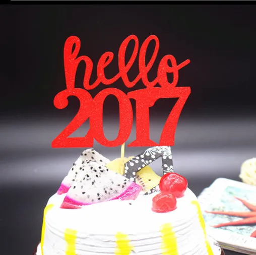 1 шт. разноцветные рождественские флаги Hello 2017 для свадьбы дня рождения торта