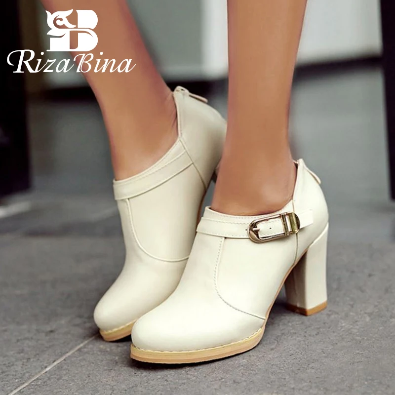 Женские туфли-лодочки на толстом каблуке RIZABINA офисные туфли высоком с круглым