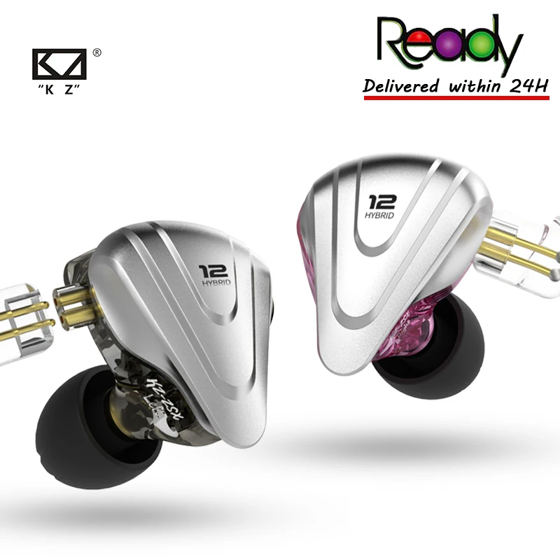 Гибридные наушники вкладыши KZ ZSX 5BA + 1DD 12 шт. музыкальные спортивные Hi Fi