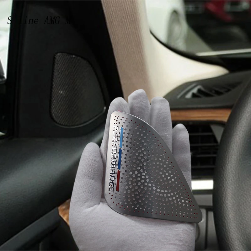 

Car Styling treble speaker Covers For BMW 3 Series F30 F35 front door high range horn loudspeaker lid stickers Trim Accessories
