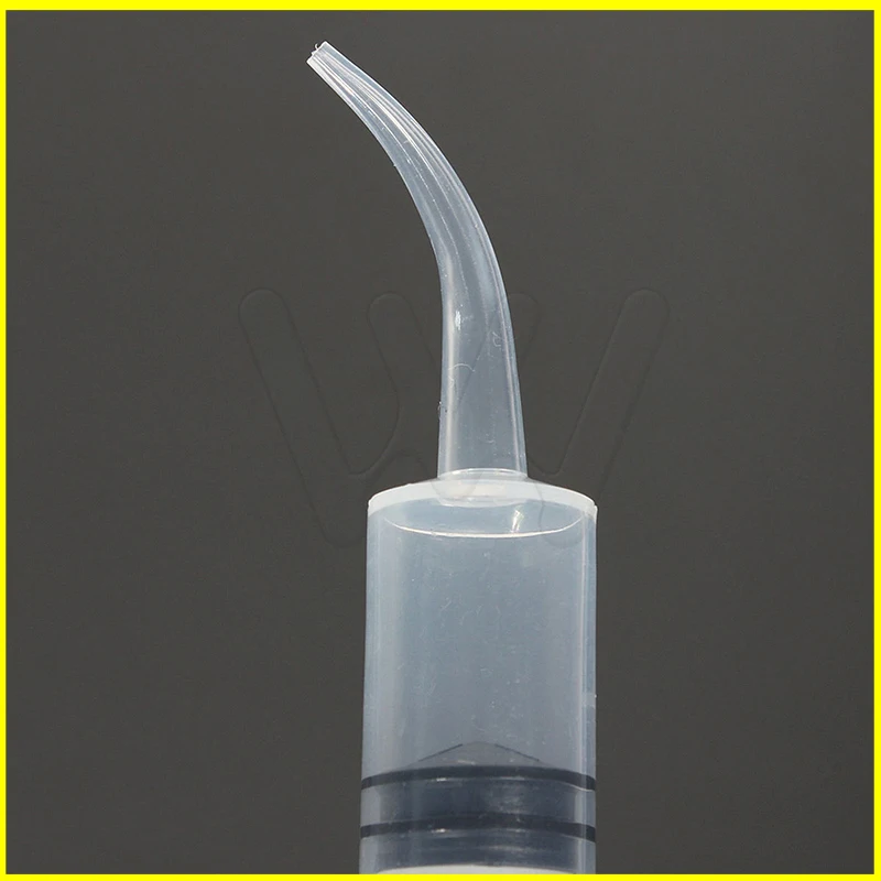 10 шт. одноразовые шприцы для орошения зубов с изогнутым наконечником прозрачный
