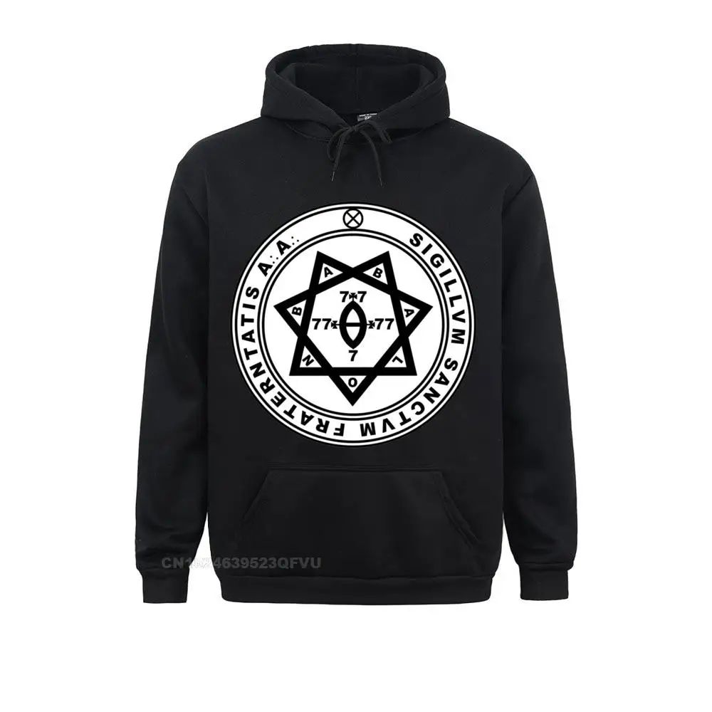 Aleister Crowley Seal Occult Thelema Men's Pullover Hoodie Magic Solomon Magical Occult Magick Demon Evil Pullover Hoodie