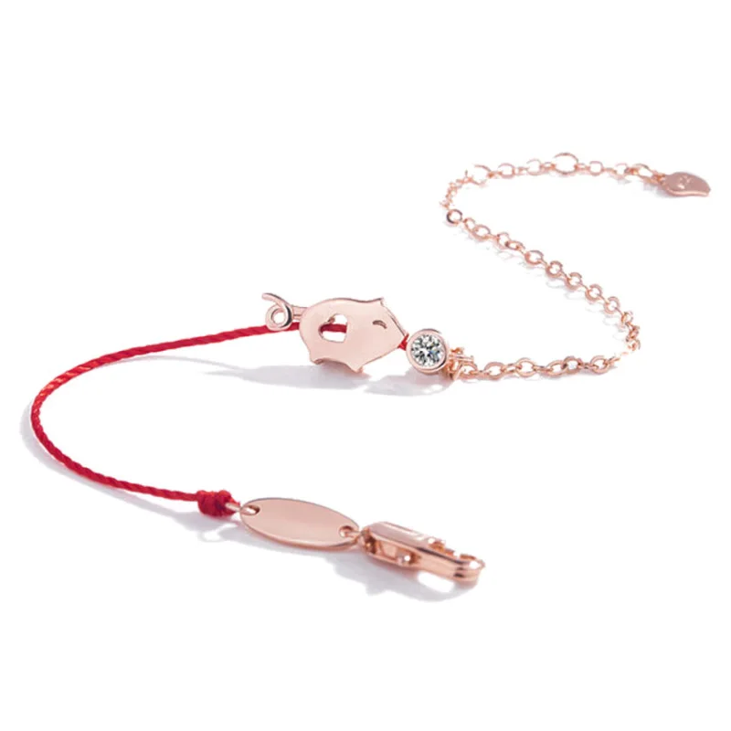 Новый год Lucky Red String браслет милый свинка кулон браслеты молиться хороший