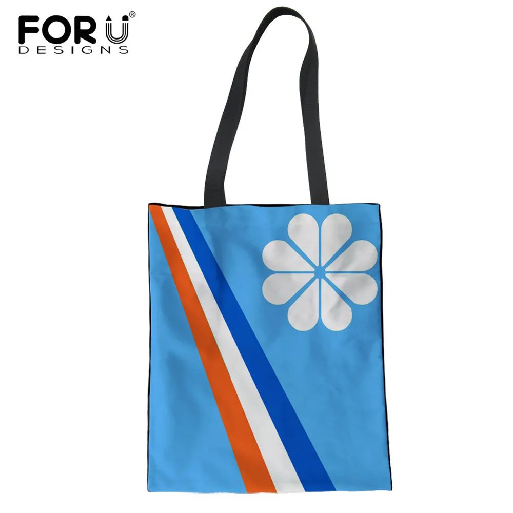 

FORUDESIGNS Marshall Flag Women Portable Canvas Hand Bag Lady Classic Shoulder Bags Reusable Shopping Bag Bolso Bandolera Mujer