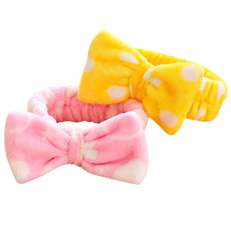

Women Flannel Cosmetic Headband Elastic Makeup Hairband Band Washing Face Bow-Knot Head Hair Accessories Ladies Lady Headwear