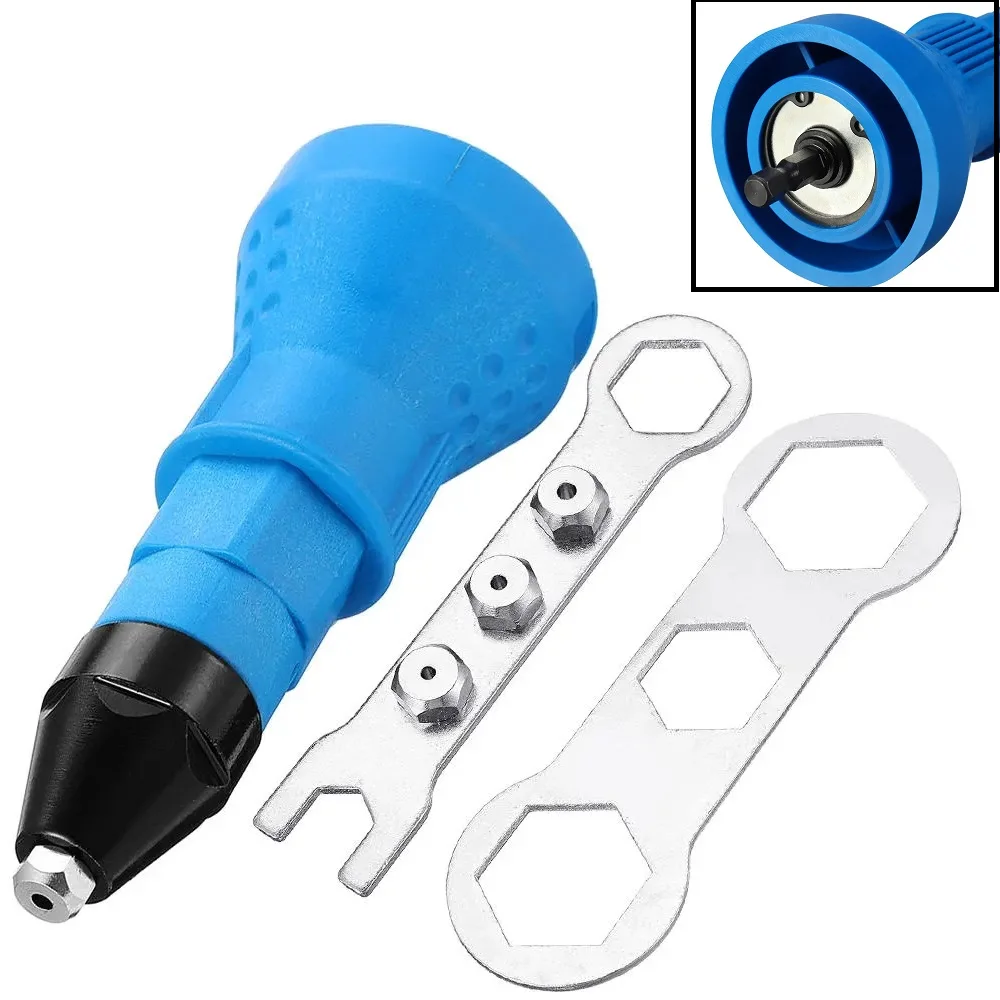 

JUSTINLAU Electric Rivet Nut Tool Cordless Riveting Drill Adapter Riveting Tool Insert Nut Tool 2.4 - 4.8mm Tool Parts