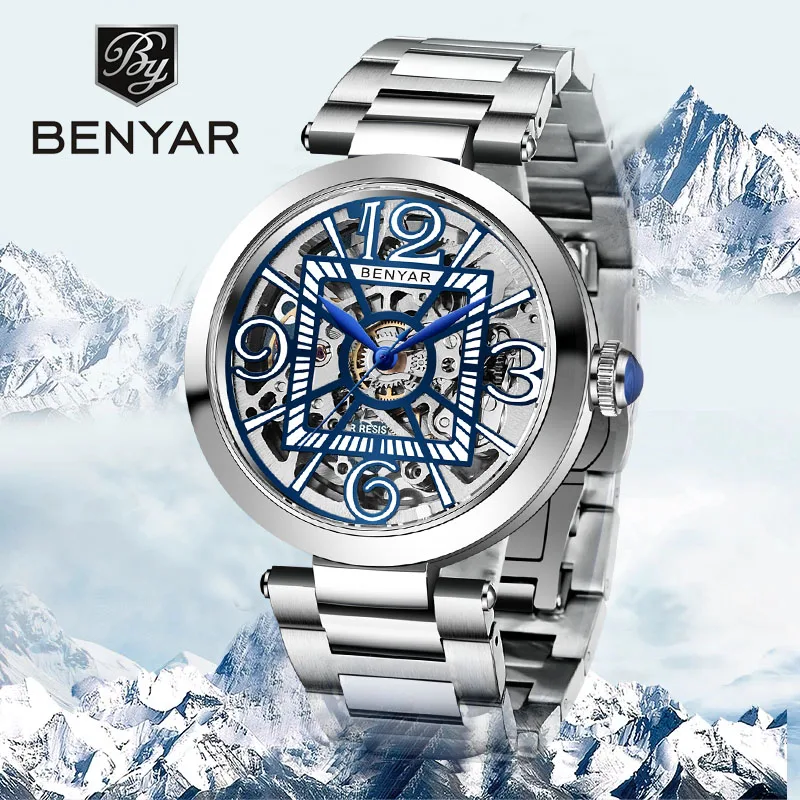 2021 New BENAYR Mens Mechanical Watches For Men Luxury Automatic Watch Men Waterproof Steel Business Watches Relogio Masculino