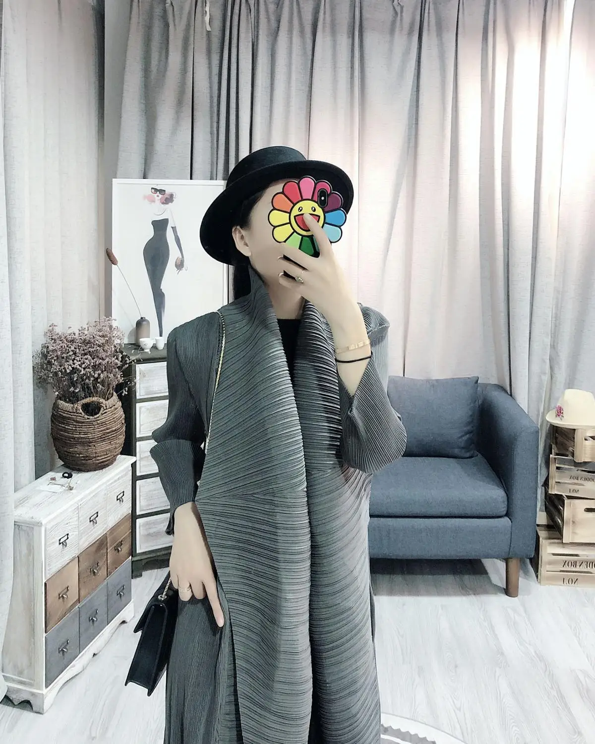 

MIYAKE Lapel trench coat early autumn new royal sister commuter loose large size European station female