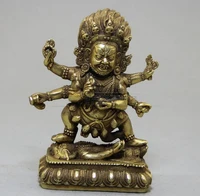 copper statue retro antique antique handicraft factory direct selling brass six arm mahagala big heitian god of wealth buddha o
