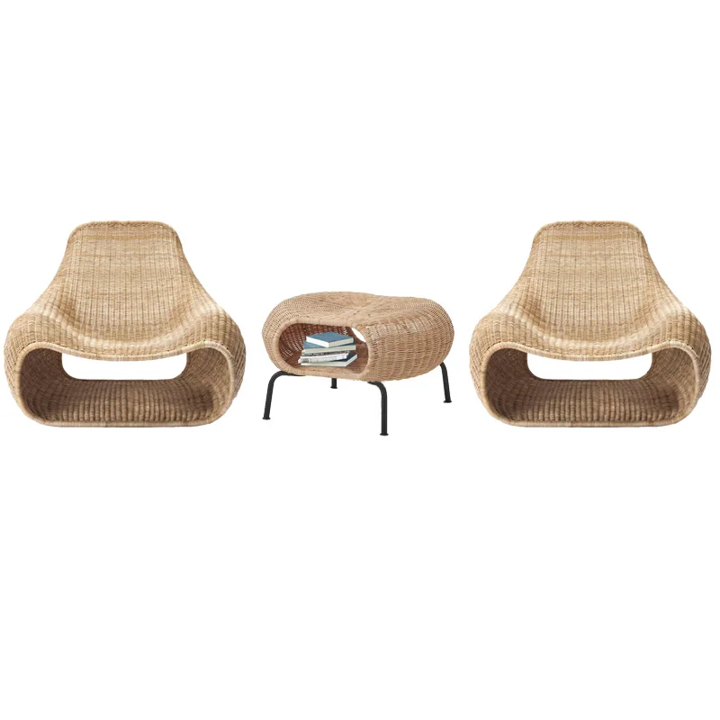 

YL Customized B & B Creative Outdoor Indoor Rattan Chair Furniture Nordic Simple Southeast Asian Rattan Sofa Hotel Leisure Chair