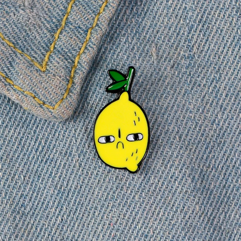 

Jealous Lemon Face Cartoon Lapel Pins Brooch Metal Badge Vintage Classics Fashion Retro Jewelry Gifts Collection