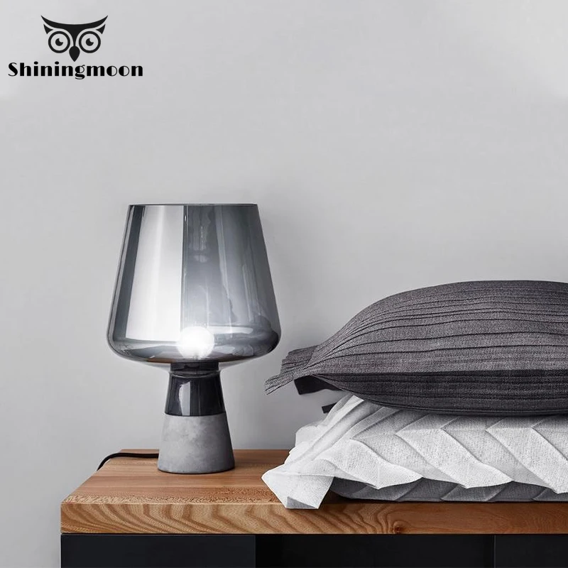 Современный металлический стеклянный Настольный светильник скандинавский