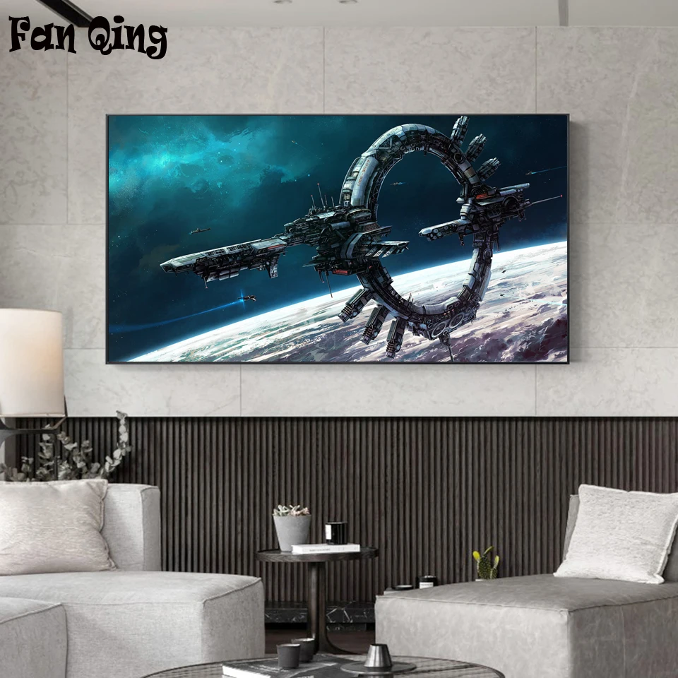 Алмазная 5D Вышивка сделай сам картина из полных страз вышивка крестиком Планета