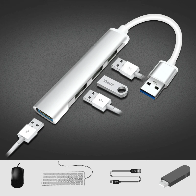 

Новинка USB 3,0 ультратонкие портативные C-хабы Тип C 4 порта в 1 разделитель удлинитель OTG для HUAWEI Macbook Pro телефон ноутбук
