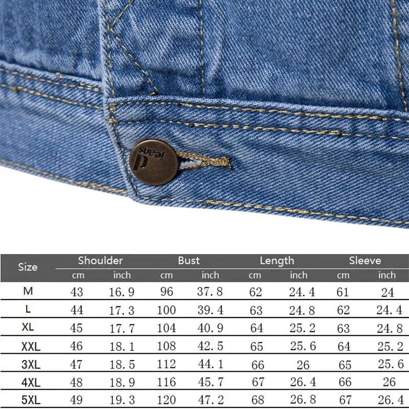 

2021 Autumn Casual Men'S Denim Jacket 5xl Plus Size Fashion Single-Breasted High Street Hiphop British Cowboy Coat Homme Tops