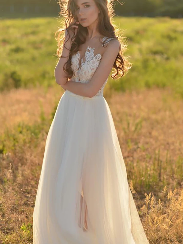 

BAZIIINGAAA Simple Wedding Dress Lace Little Beading Strapless Dress Luxury Wedding Gowns Bridal Can Be Washed Bride Dresses