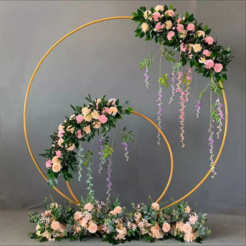 Wedding Balloon Flower Round arch Background frame stand birthday party baby shower decoration circle backdrop stand