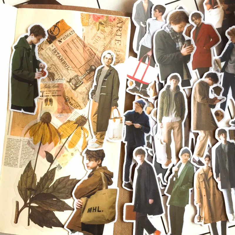 31 шт./компл. винтажная наклейка с изображением красивого мужчины для творчества