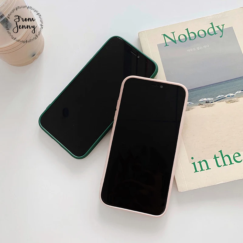 From Jenny простой сплошной цвет для iPhone 11 Pro x xr xs max 6 6s 7 8 с датчиком прибавления