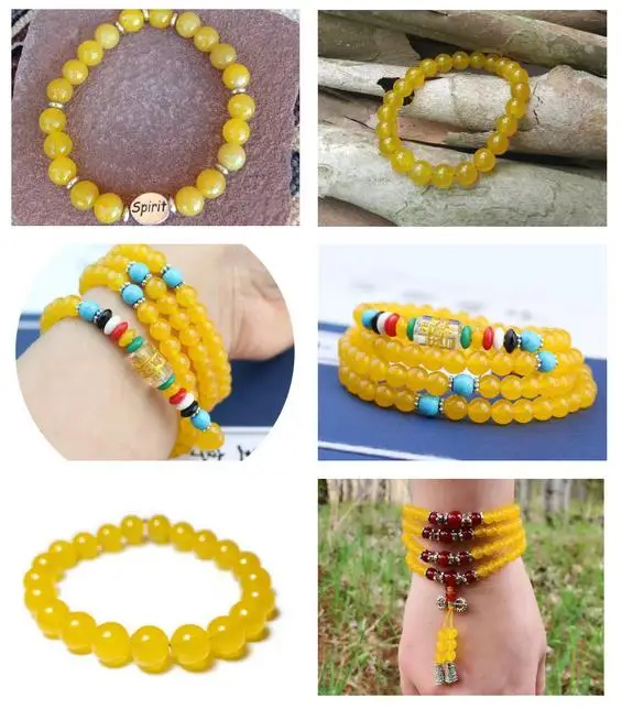 Круглые бусины из желтого агата натурального камня для самостоятельного