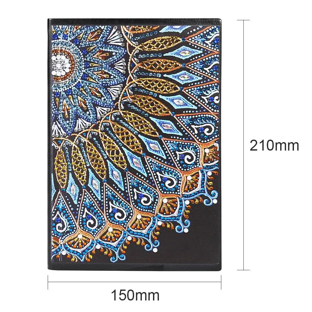 

DIY Diamond Painting A5 Notebook 60 Sheets Fashionable Atmosphere High Quality Mandala Special Shaped for Journal 210x150x10mm