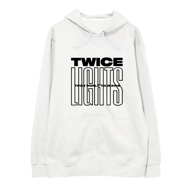 

New KPOP TWICE WORLD TOUR TWICELIGHTS Album Oversized Hoodie Streetwear Loose Hooded Pullover Long Sleeve Sweatshirts WY1265