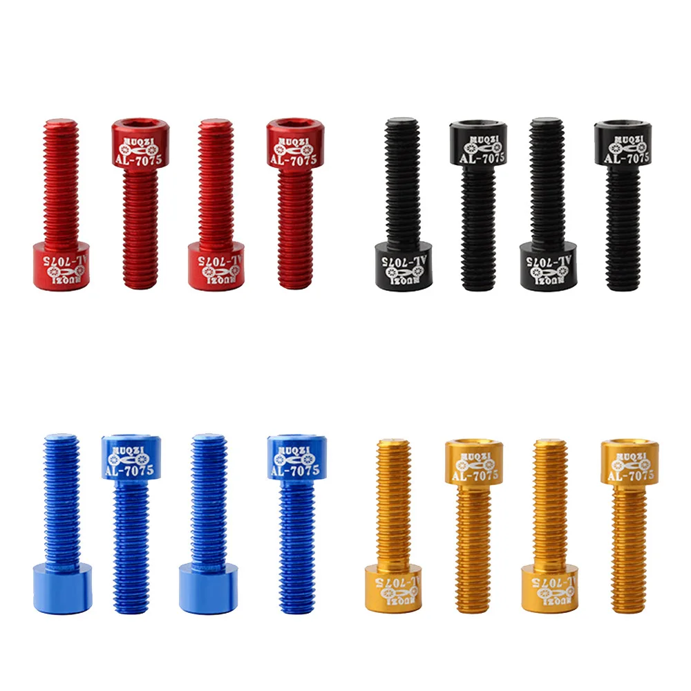 

MUQZI 4pcs Bicycle Headset Stem Bolts MTB Road Bike Screws Rust-Resistance 7075 Aluminum Alloy Bicycle Cycling Parts Accessories