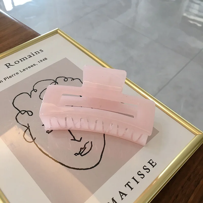 

New Hair Grabbing Acrylic Jelly Color Large Geometric Hollow Square Acetate Hair Clip Hair Claw for Women Hair Accessories