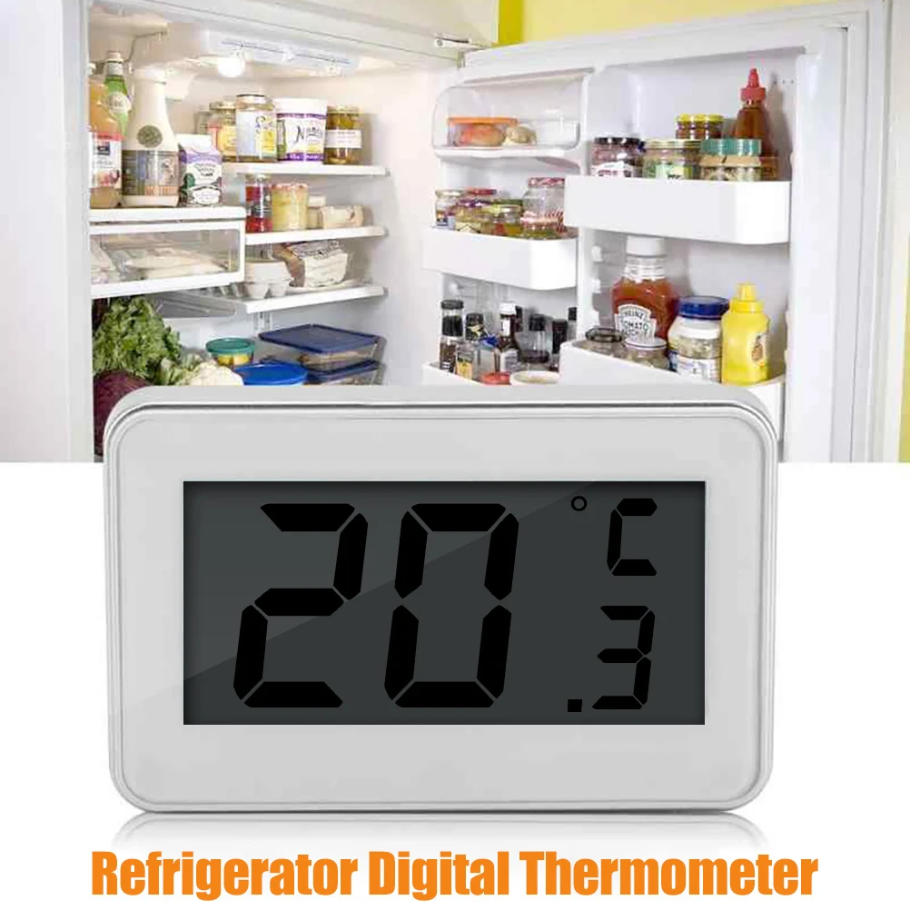 

2 Pcs Practical Digital Kitchen Waterproof Refrigerator Thermometer Flexible Fridge Freezer Temperature Detection Tools