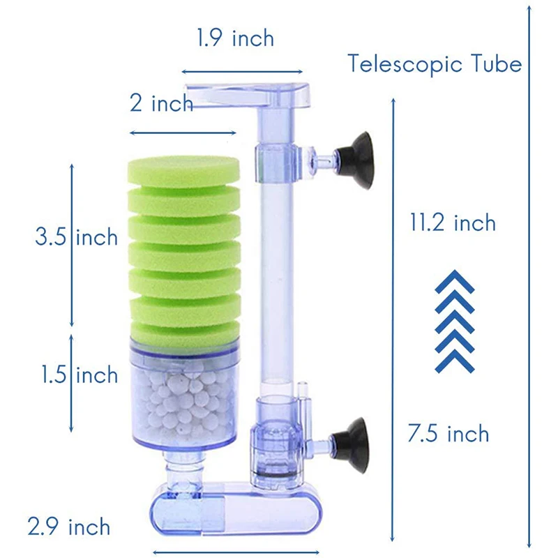 Губчатый фильтр внутренний аквариумный тихий обеспечивает физическую и
