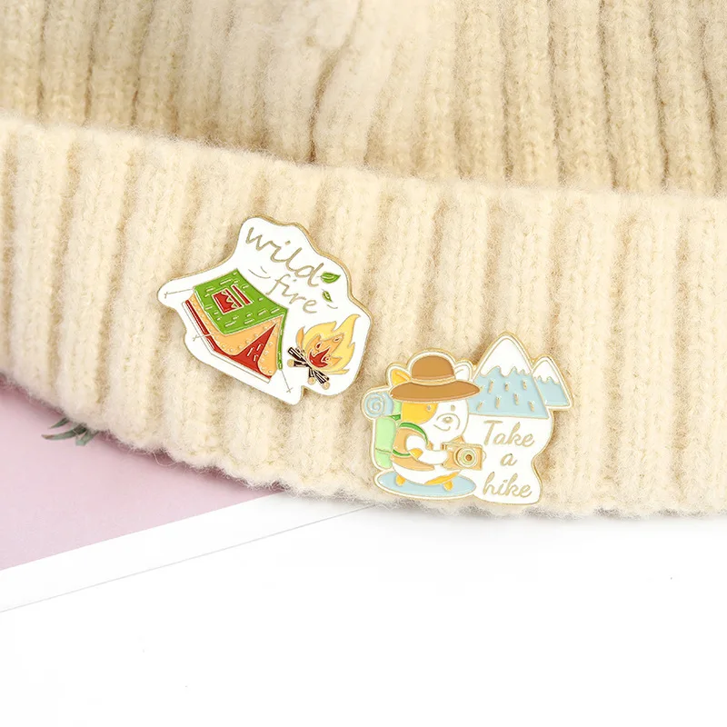 Креативный мультяшный Мишка Приключения путешествия рюкзак Ювелирная Брошь